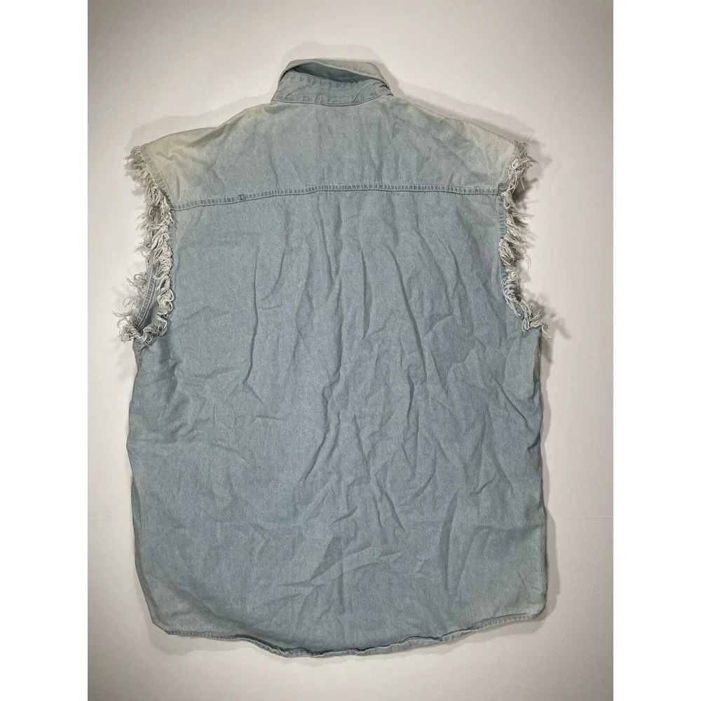 Bikerwear USA Vest Mens 2XL Blue Daytona Beach Bike Week 2013 Denim Sleeveless